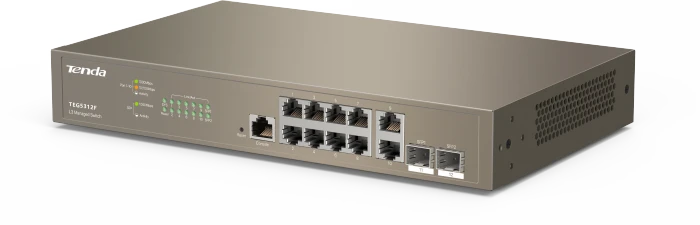 Tenda TEG5000 Rackmount Gigabit Managed Switch, 10x RJ-45, 2x SFP