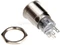 DimasTech Druckschalter silber 19mm, orange beleuchtet ring, vandalismusgeschützt Vorschaubild