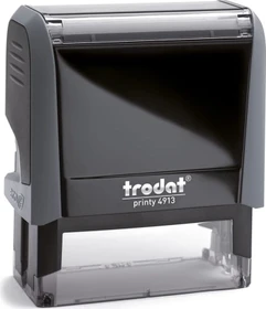 trodat printy 4913 4.0 mit Logo Textstempel mit individueller Textplatte, 58x22mm, schwarz/grau