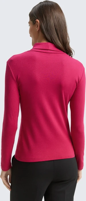 Tom Tailor Rollkragen Shirt langarm dark pink (Damen)