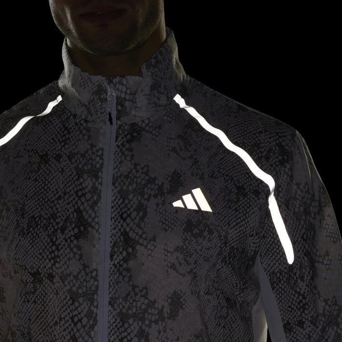 adidas Allover Print Marathon Jacke white/focus olive (Herren)