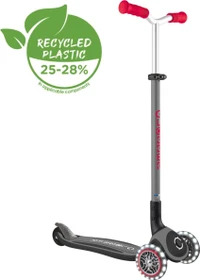 Globber Master Lights Kickboard schwarz/rot