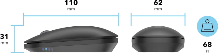 Eternico MSB380 Wireless Office Mouse schwarz, USB/Bluetooth
