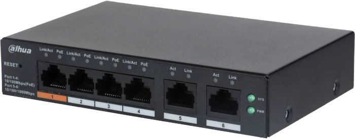 Dahua CS40 Desktop Smart Switch, 6x RJ-45, 65W Hi-PoE
