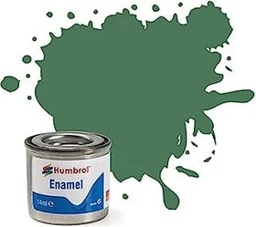 Humbrol Enamel Paint 101 mid green matt, 14ml