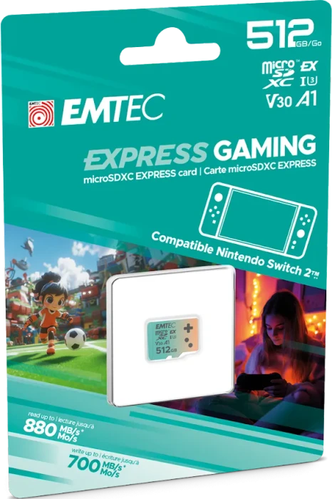 Emtec Express Gaming R880/W700 512GB, UHS-I U3, A1, Class 10, SD Express EX I