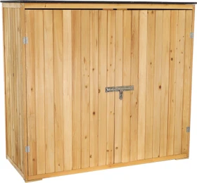 Wiltec 136x127cm Gartenhaus mit Doppeltür natur