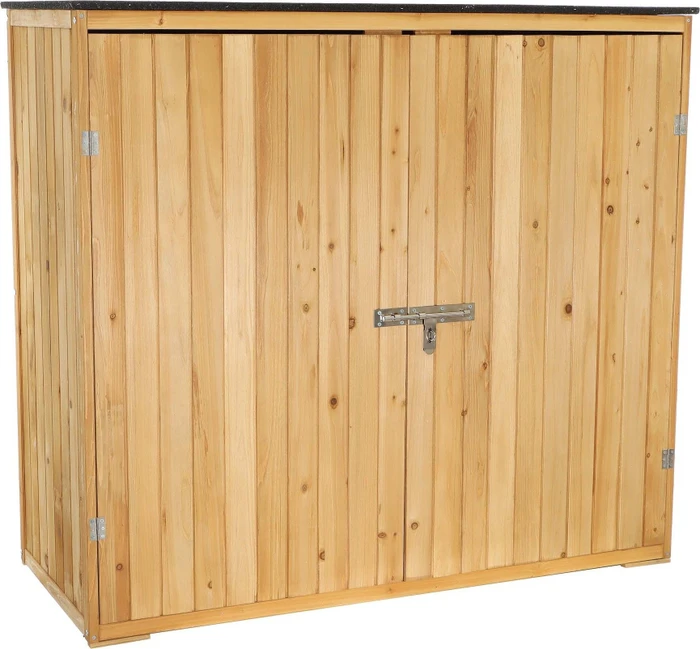 Wiltec 136x127cm Gartenhaus mit Doppeltür natur