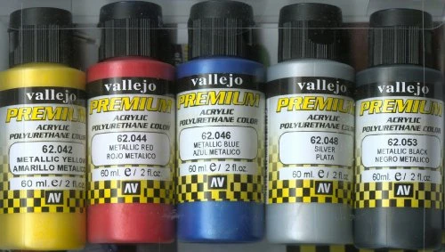 Vallejo Premium Airbrush Color Metallics Farbset, 5-tlg.