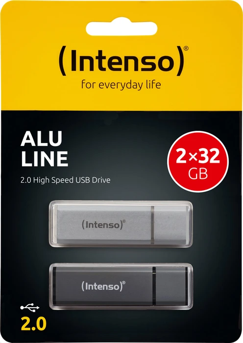 Intenso Alu Line 32GB anthrazit/silber, USB-A, USB 2.0, 2er-Pack