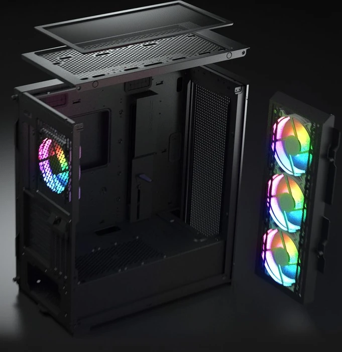 Cougar Airface Pro RGB, schwarz, Glasfenster