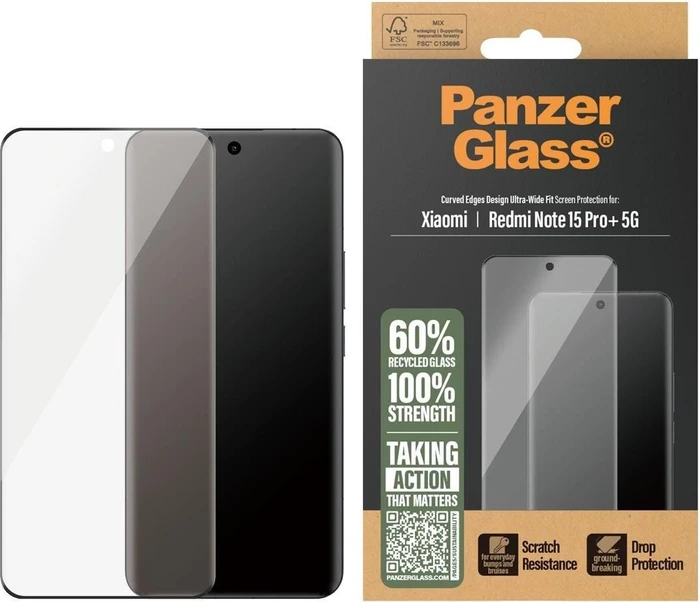PanzerGlass Screen Protector Ultra-Wide Fit für Xiaomi Redmi Note 15 Pro+ 5G