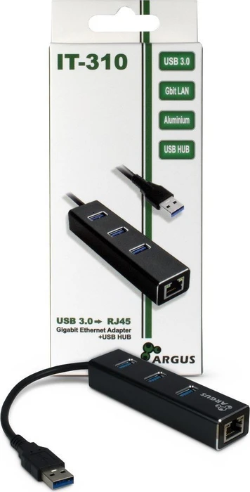 Inter-Tech Argus IT-310, RJ-45, USB-A 3.0 [Stecker]