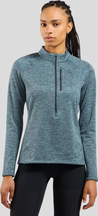 Odlo Tencia Mid Layer Half-Zip Funktionsshirt langarm provincial blue melange (Damen)