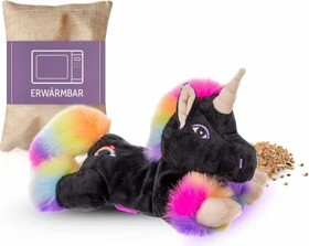 Habibi Family Premium Einhorn Black Rainbow mit Klettverschluss Wärmetier