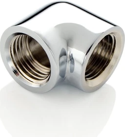 Bitspower Touchaqua Verbinder 90° 2x G1/4" female, Glorious Silver, 2er-Pack