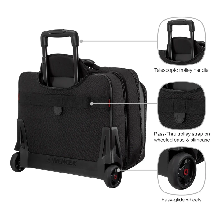 Wenger Potomac 2-teiliges Business-Set mit Comp-U-Roller, schwarz