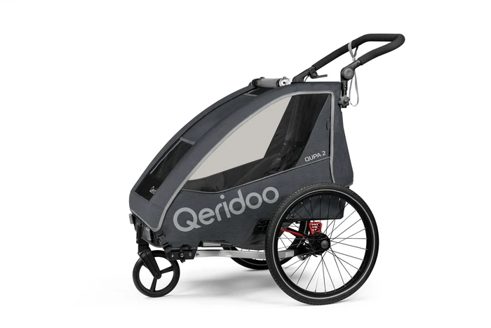 Qeridoo QUPA 2 Fahrradanhänger grau (Modell 2023)