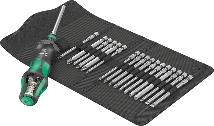 Wera Kraftform Kompakt Turbo 1 Getriebe Bitset inkl. Tasche, 18-tlg.
