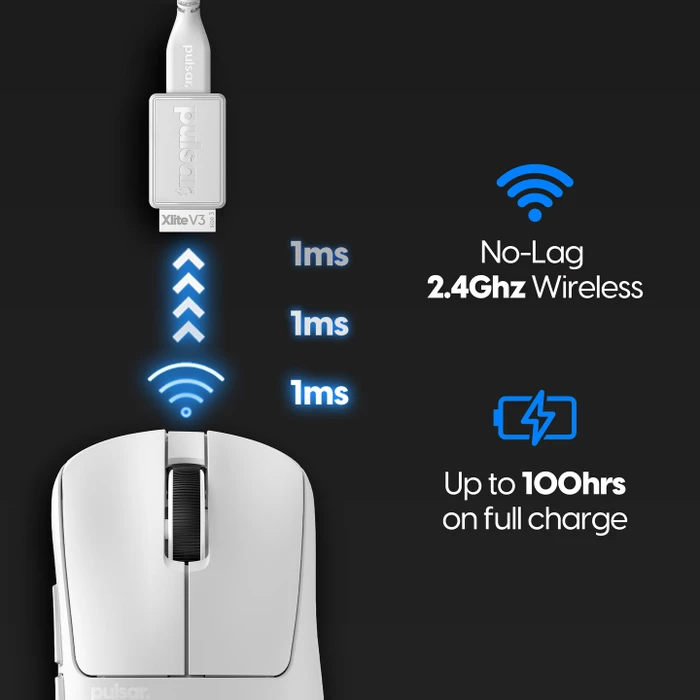 Pulsar Gaming Gears Xlite v3 Large Wireless weiß, USB