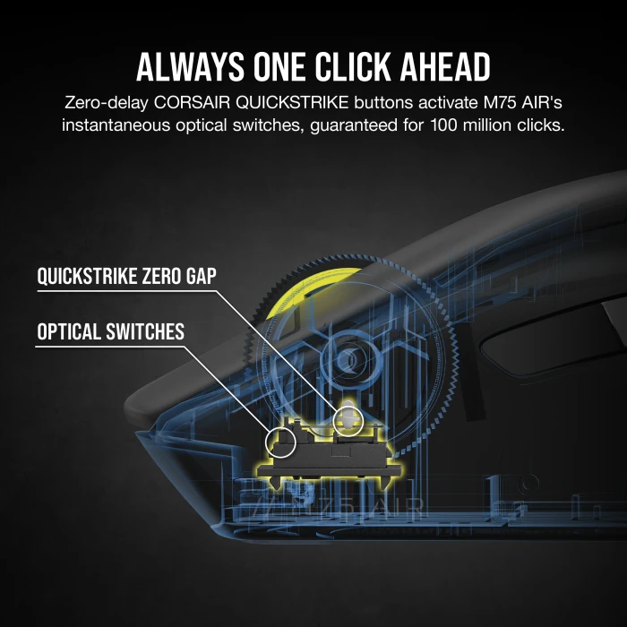 Corsair M75 AIR Ultra-Lightweight Wireless Gaming Mouse, schwarz, USB/Bluetooth