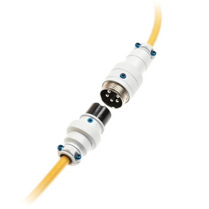 Ducky Premicord Spiralkabel USB-C auf USB-A, Tastaturkabel (Spiral-Textilkabel), 1.8m, Yellow Ducky
