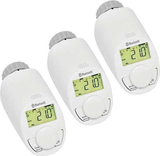 eQ-3 eqiva CC-RT-BLE-EQ, Bluetooth Smart Heizkörperthermostat, Heizungssteuerung, 3er-Pack
