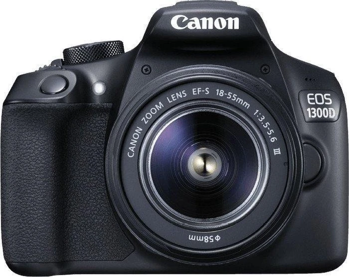 Canon EOS 1300D schwarz mit Objektiv EF-S 18-55mm 3.5-5.6 und EF 75-300mm 4.0-5.6 III
