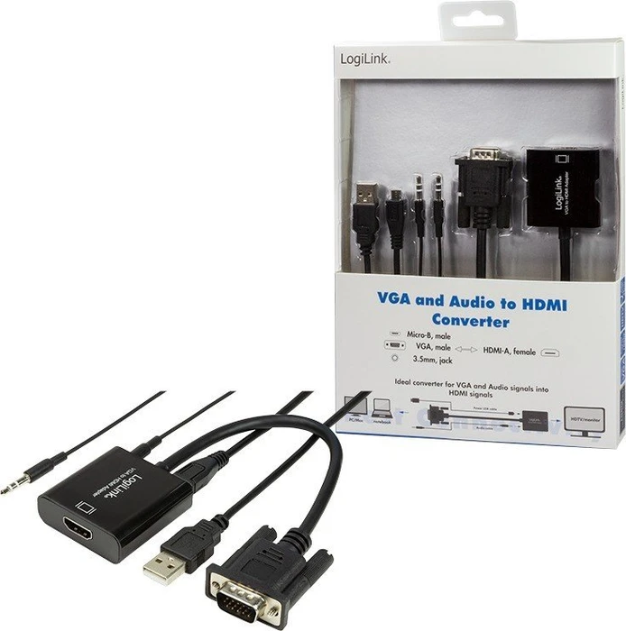 LogiLink VGA mit Audio zu HDMI Adapter