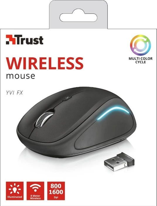 Trust Yvi FX Wireless Mouse schwarz, USB