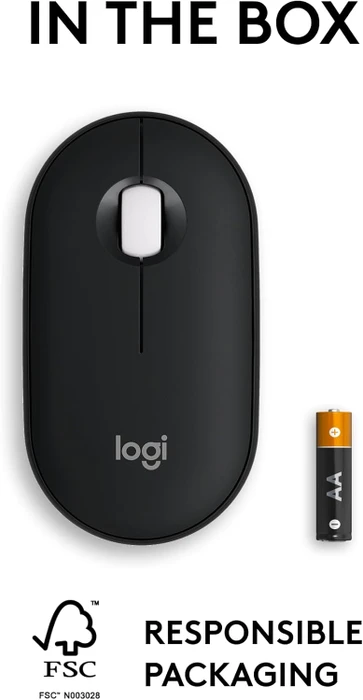 Logitech M350s Pebble Mouse 2 schwarz, Logi Bolt, USB/Bluetooth