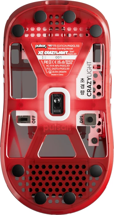 Pulsar Gaming Gears X2 CL CrazyLight Mini Wireless T1 Edition rot/weiß, USB