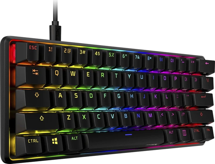 HP HyperX Alloy Origins 60, LEDs RGB, HyperX RED, USB, US
