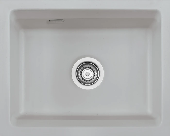 systemceram Kara 50 U/g Unterbau Becken mittig mit Ablauffernbedienung titan