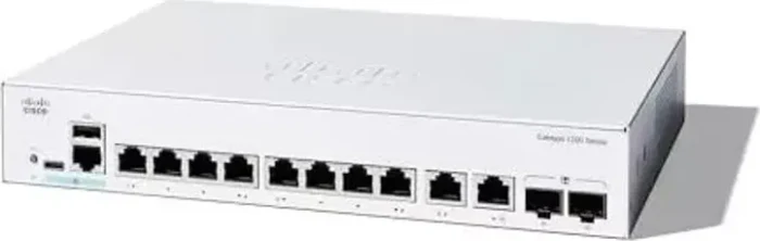 Cisco Catalyst 1200 Rackmount Gigabit Managed Switch, 8x RJ-45, 2x RJ-45/SFP