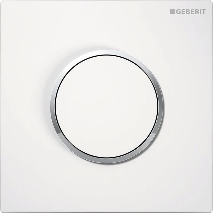 Geberit Urinalsteuerung mit pneumatischer Spülauslösung, Typ 10 Betätigungsplatte mattchrom-lackiert, easy-to-clean-beschichtet/hochglanz-verchromt