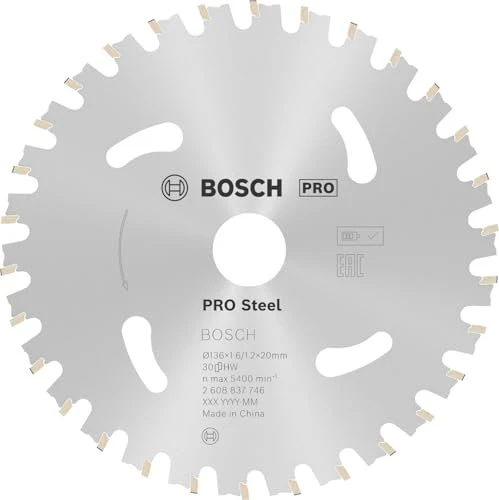 Bosch Professional Standard for Steel Kreissägeblatt 30Z, 136x1.2x20mm, 1 Stück
