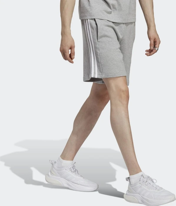 adidas Essentials French Terry 3-Streifen Shorts medium grey heather (Herren)