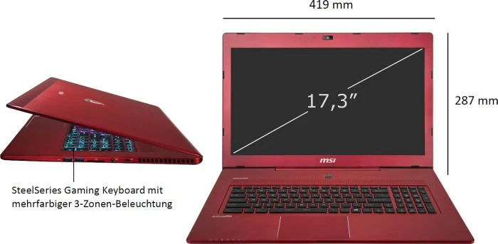 MSI GS70 2QE-253UK Stealth Pro Red Edition, Core i7-4720HQ, 16GB RAM, 512GB SSD, 1TB HDD, GeForce GTX 970M, UK