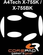 Corepad Skatez PRO für A4Tech x-755 K/x-755BK, Mausgleiter, weiß
