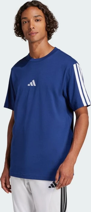 adidas Essentials 3-Streifen Single Jersey T-Shirt kurzarm dark blue/white (Herren)