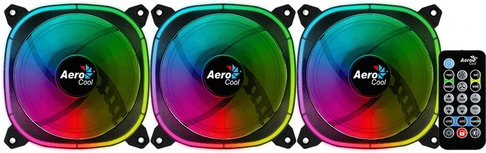 AeroCool Astro 12 Pro ARGB, LED-Steuerung, Fernbedienung, Lüftersteuerung, 120mm, 3er-Pack