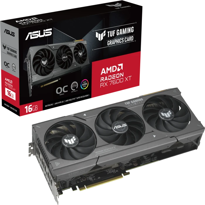 ASUS TUF Gaming Radeon RX 7600 XT OC, TUF-RX7600XT-O16G-GAMING, 16GB GDDR6, HDMI, 3x DP
