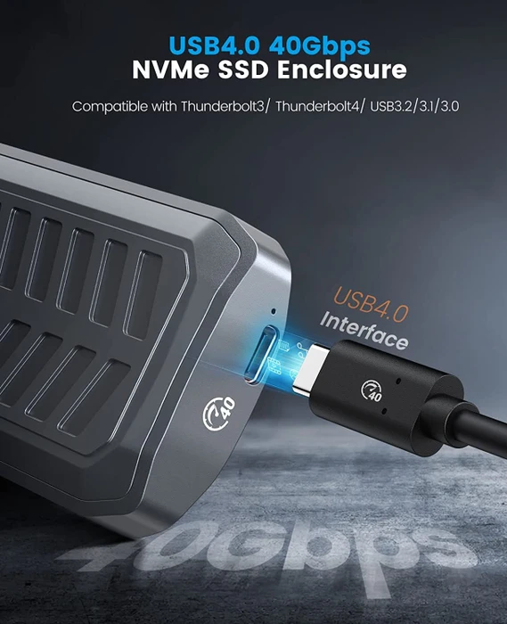 Orico M.2 SSD Enclosure, grau, USB4