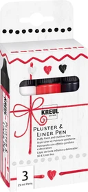 Kreul Pluster & Liner Pen Effektfarbe, 3 Farben, 29ml, 3er-Set