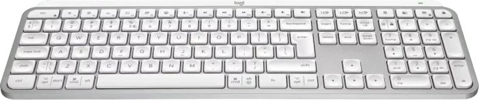 Logitech MX Keys S, Pale Gray, weiß/grau, LEDs weiß, Logi Bolt, USB/Bluetooth, DE
