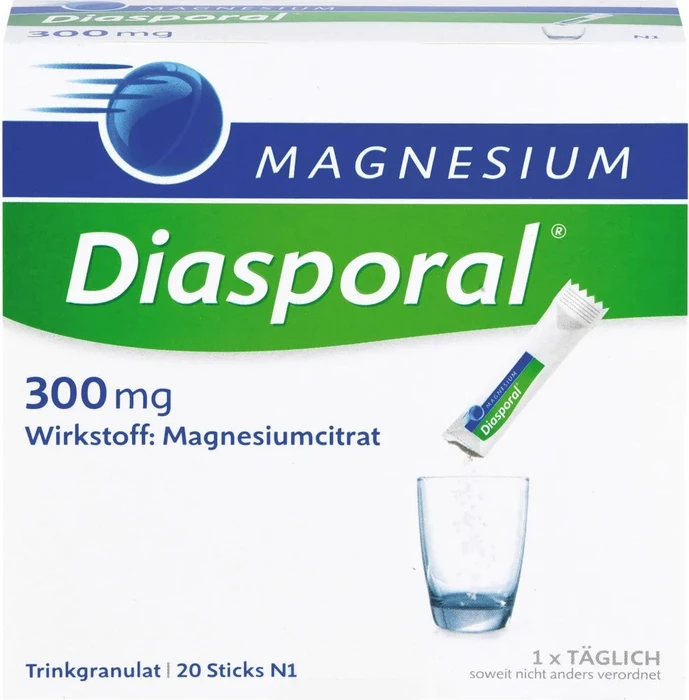 Magnesium Diasporal 300 Trinkgranulat, 20 Stück