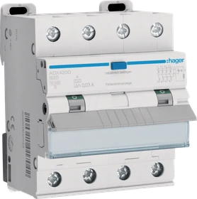 Hager Fehlerstrom-Leitungsschutzschalter 4P 10kA B-20A 30mA Typ A