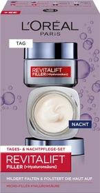 L'Oréal Revitalift Filler Hyaluronsäure Tages- & Nachtpflegeset, 100ml (2x 50ml)