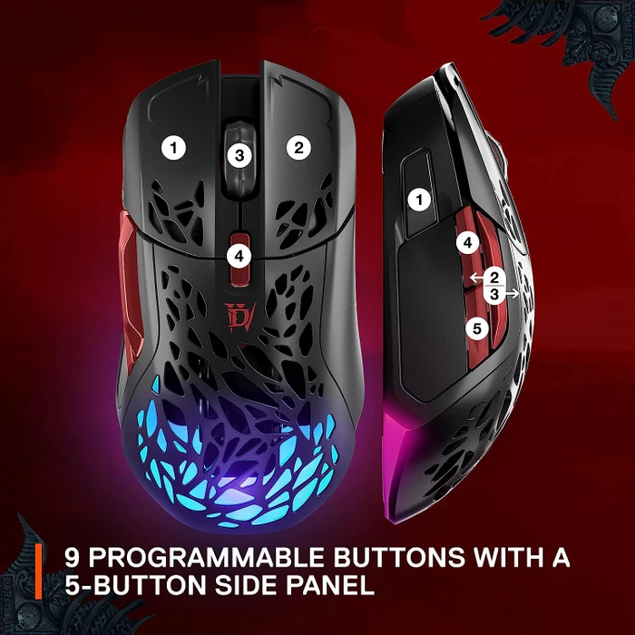 SteelSeries Aerox 5 Wireless Diablo IV Edition, USB/Bluetooth